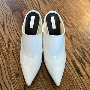 Forever 21 white Leather mule heels
